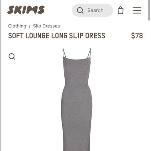 Skims soft lounge Long slip dress size small in gray